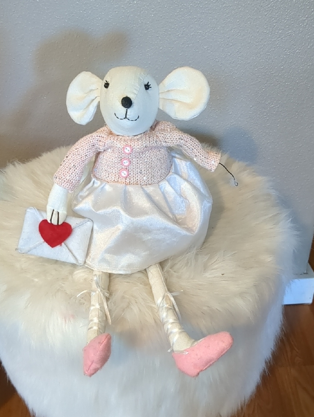 34th & Pine Valentine's Mouse Ballerina Plush Shelf Sitter